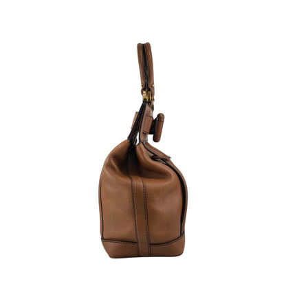 LOEWE Turn Lock Handbag Brown Vintage u4bec7