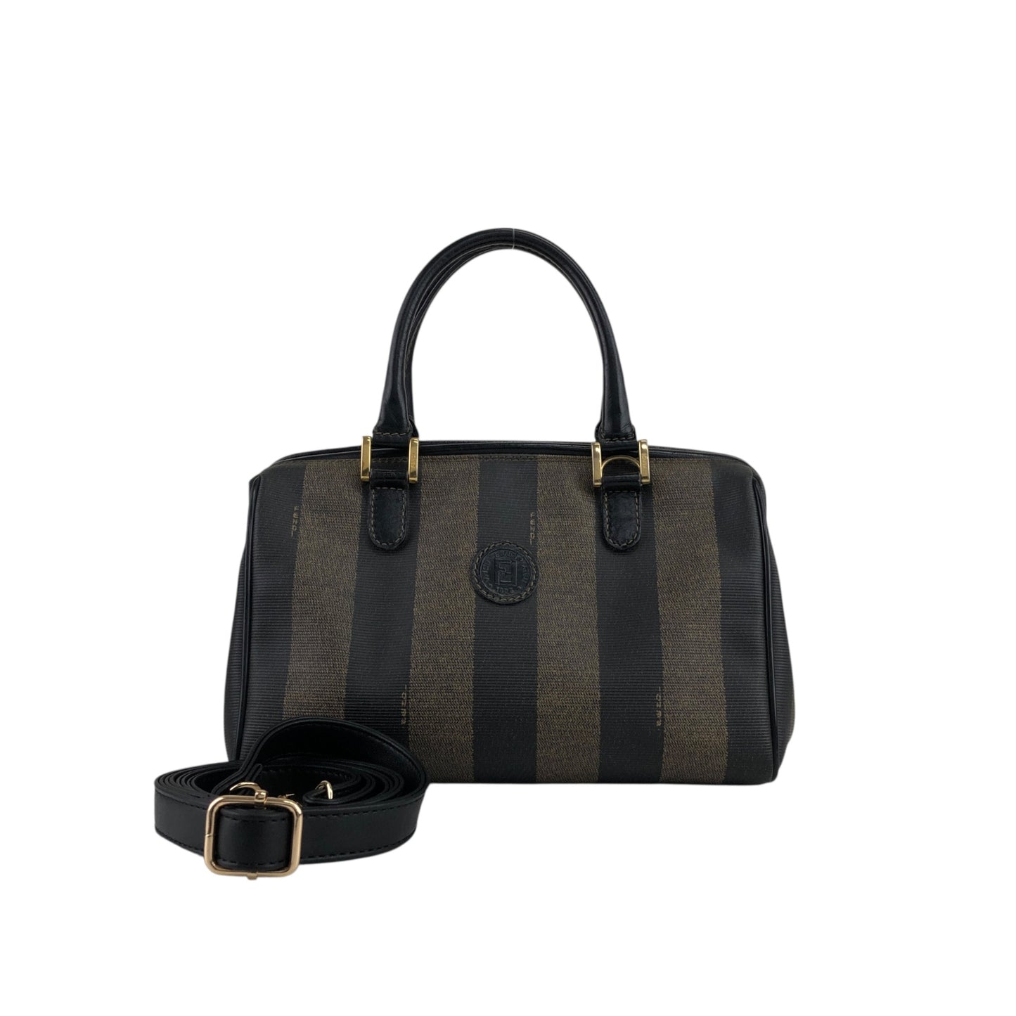 FENDI Pecan Two-way Small Boston bag Shoulder bag Brown×Black Vintage gyzceb