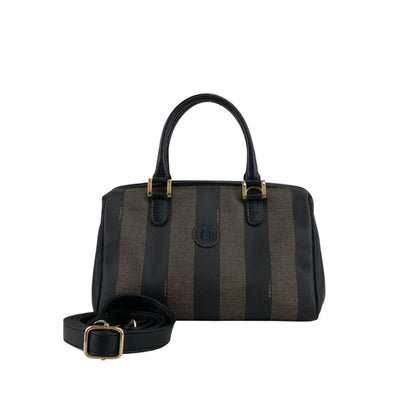 FENDI Pecan Two-way Small Boston bag Shoulder bag Brown×Black Vintage gyzceb