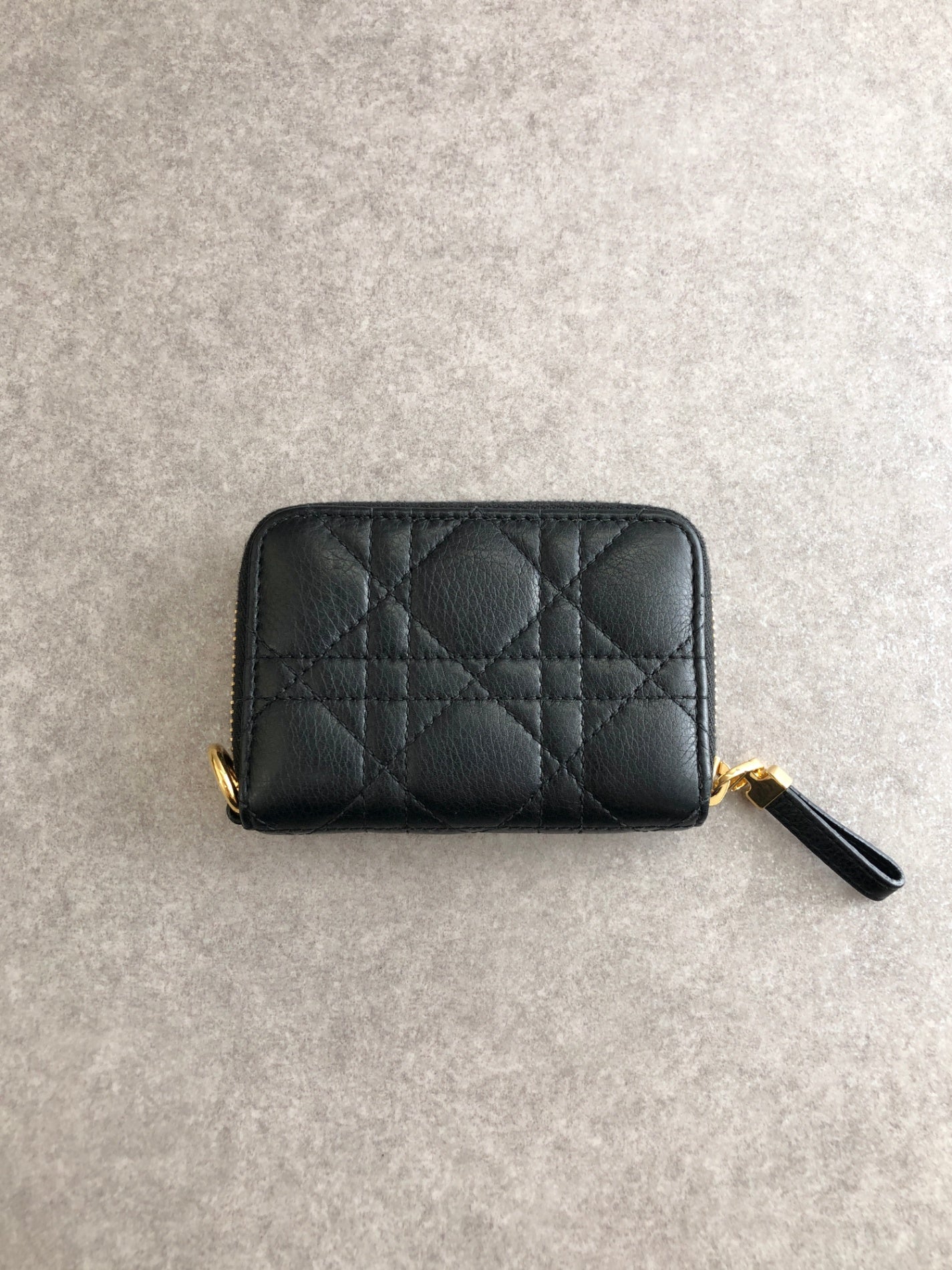 Christian Dior CD Logo Coin Purse Black Vintage hhfipp