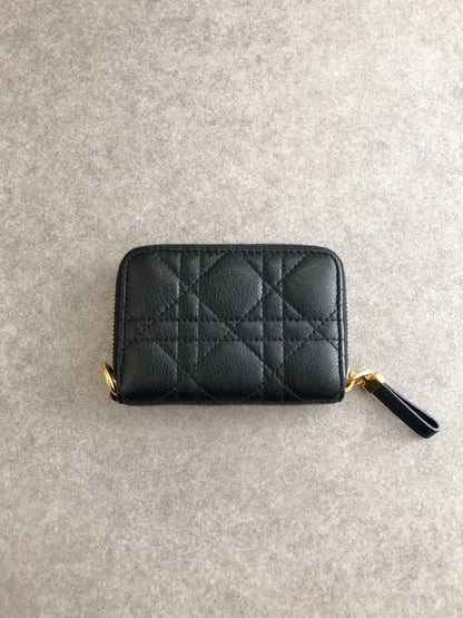 Christian Dior CD Logo Coin Purse Black Vintage hhfipp
