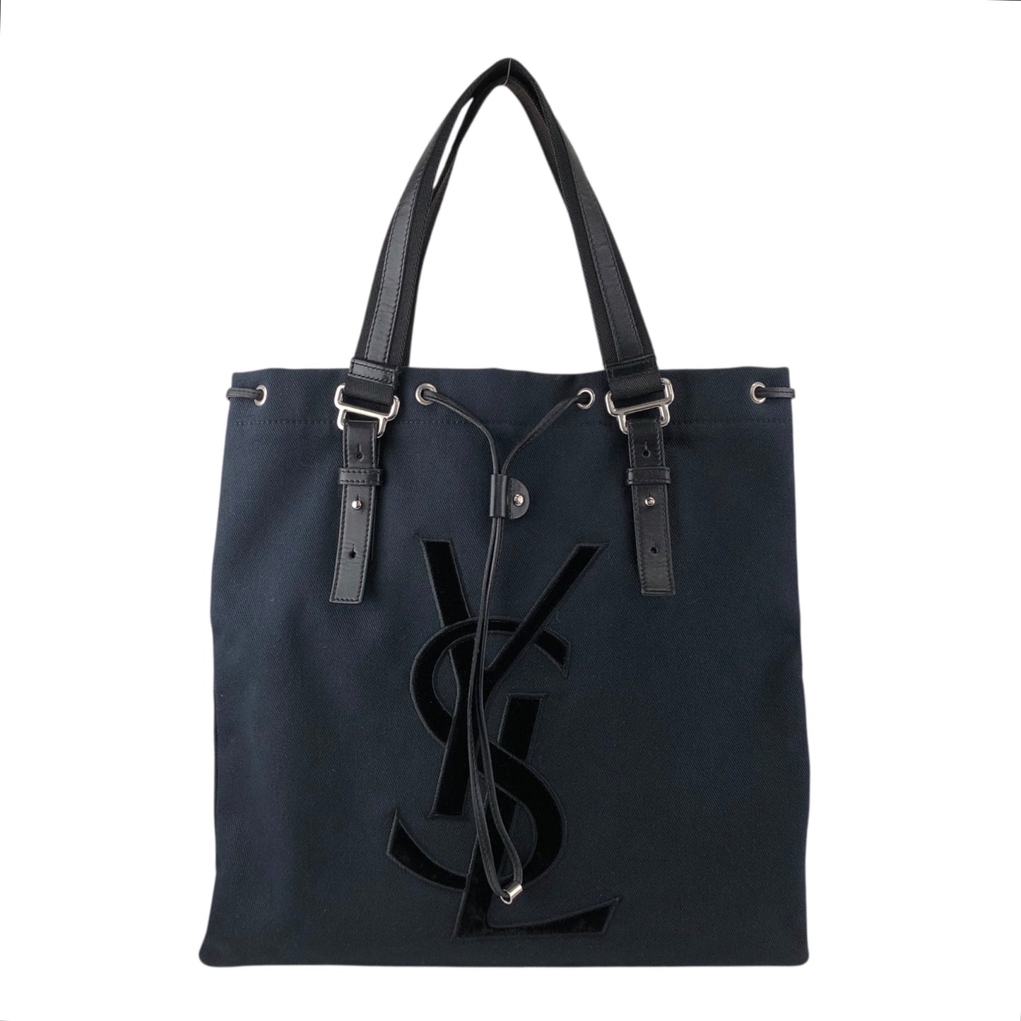 Yves Saint Laurent YSL Logo Totebag Handbag Black Vintage vtg2pn