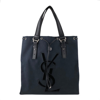 Yves Saint Laurent YSL Logo Totebag Handbag Black Vintage vtg2pn