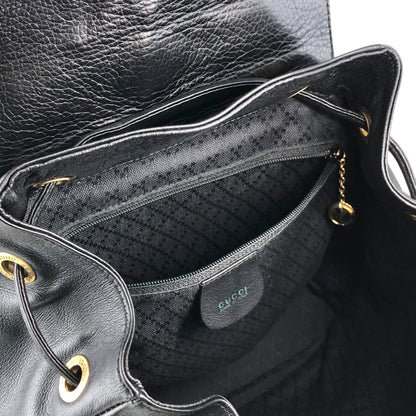 GUCCI Bamboo Double Pocket Backpack Black Vintage 5xx4xe