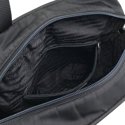 PRADA Tessuto Triangle Logo Padlock Handbag Black Vintage h25vhs