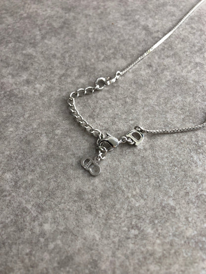 Christian Dior Cross Necklace Silver Vintage rxbzag