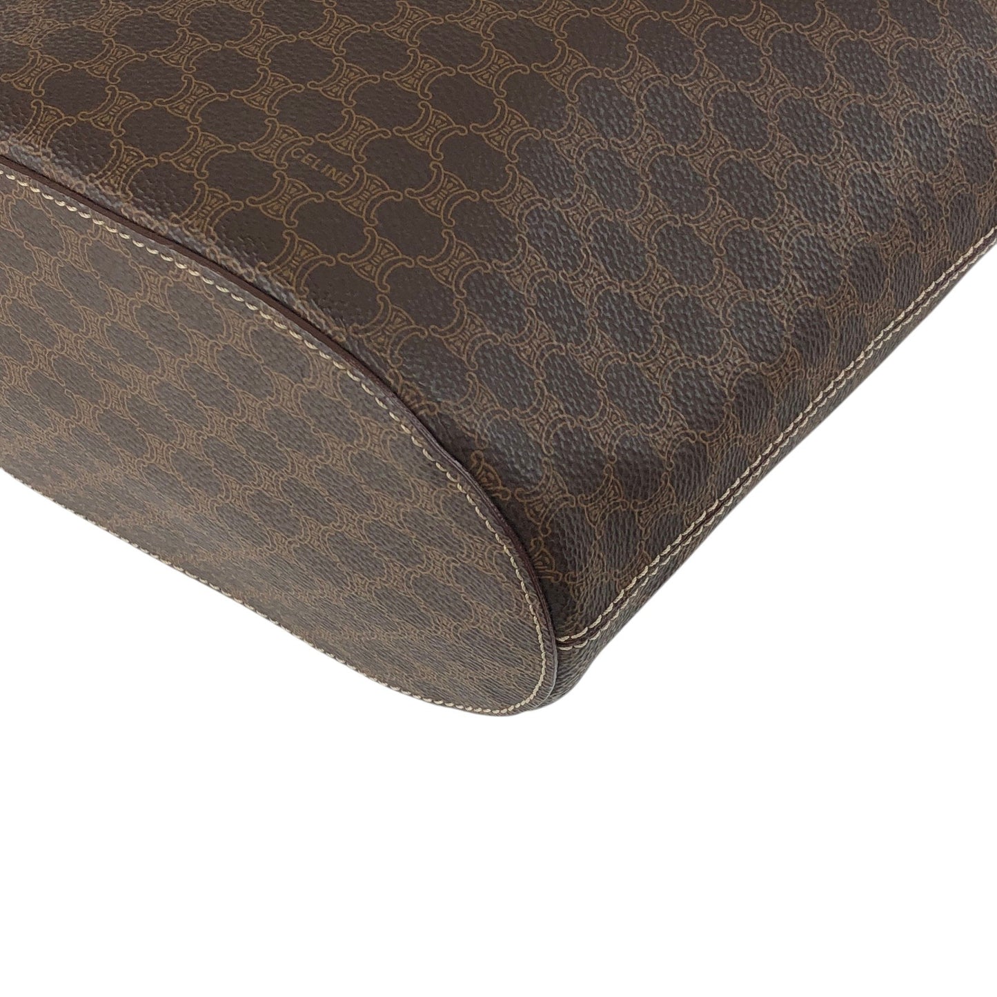 CELINE Macadam Blason Handbag Totebag Brown Vintage 6pe5na