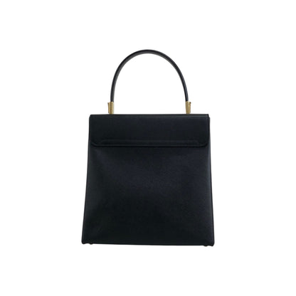 Salvatore Ferragamo Gancini Two-way Handbag Shoulder bag Black Vintage zaxbv3