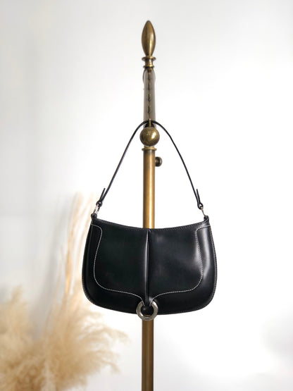 LOEWE Logo Circle Motif Handbag Black Vintage wcdj4h