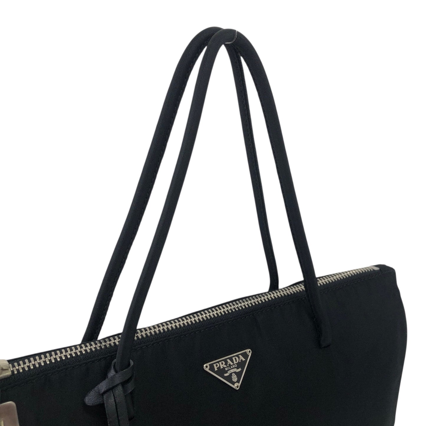 PRADA Tessuto Triangle Logo Black Vintage c2dsi6