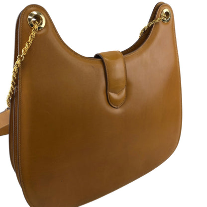 CELINE Horse Bit Chain Shoulder bag Brown Vintage 6hjm4n