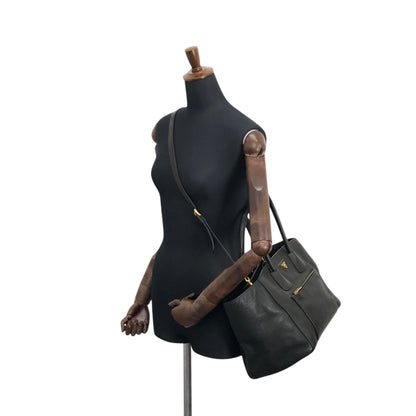 PRADA Triangle Logo Two-way Handbag Shoulder bag Black Vintage ux6vuz