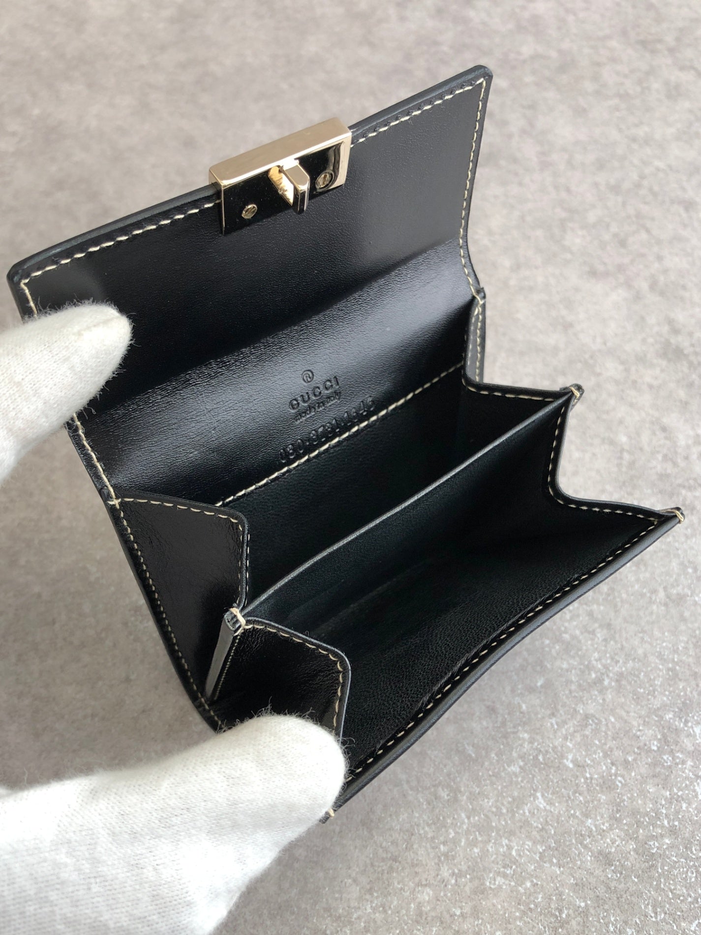 GUCCI Coin Purse Black Vintage fhgssf