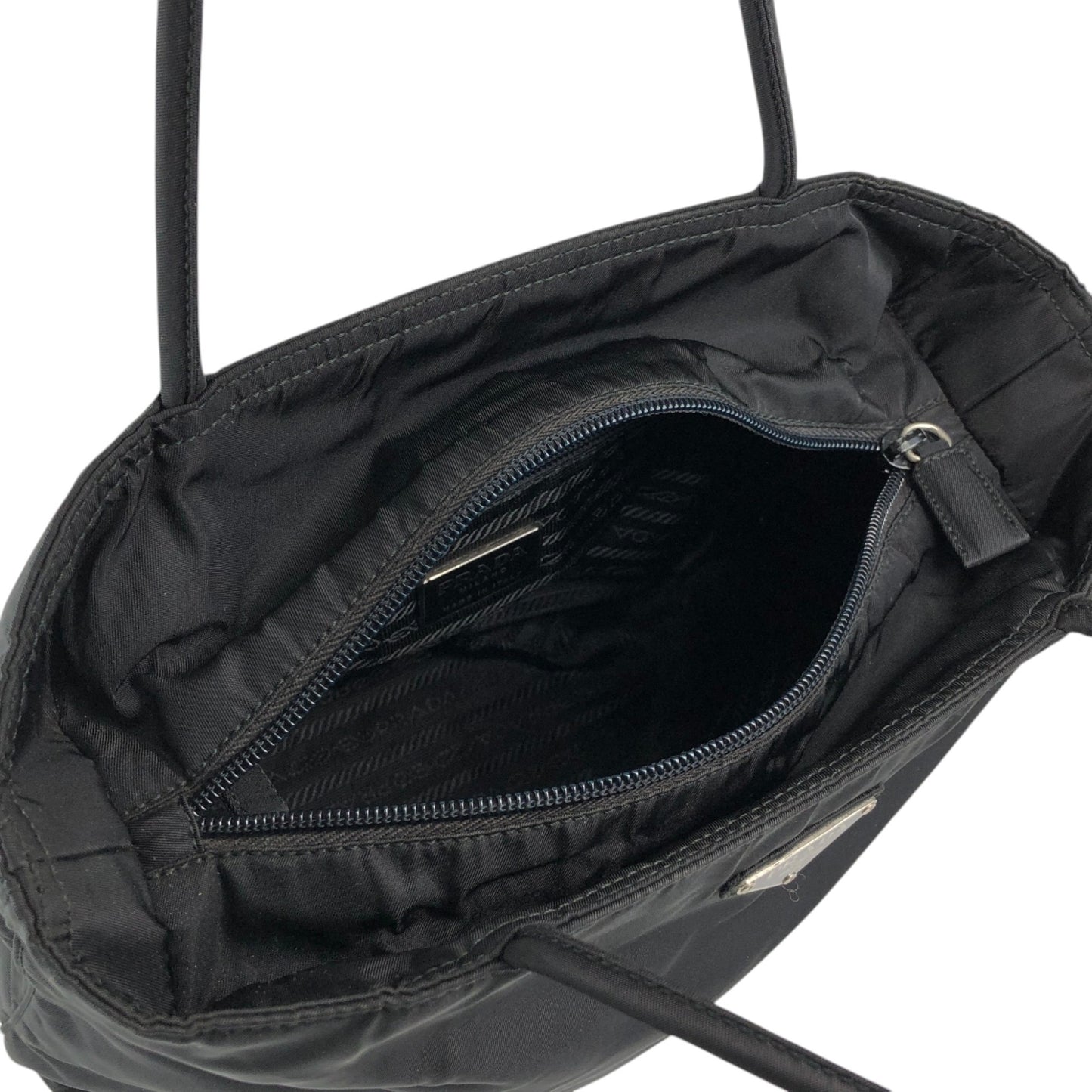 PRADA Tessuto Triangle Logo Totebag Black Vintage xn2y5c