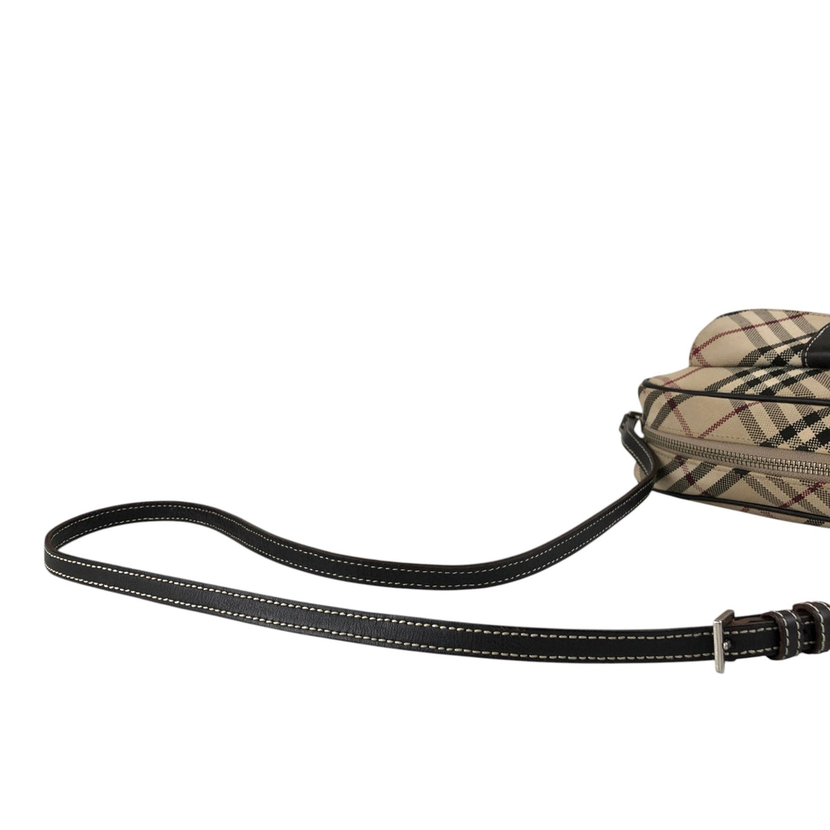 BURBERRY Check Front Buckle Shoulder bag Beige Vintage v45pfb
