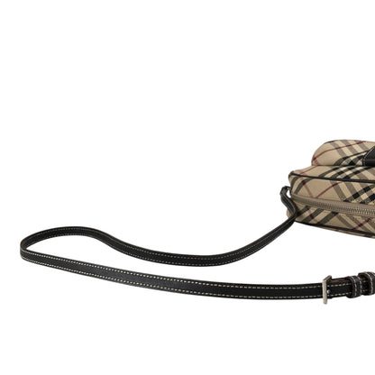 BURBERRY Check Front Buckle Shoulder bag Beige Vintage v45pfb