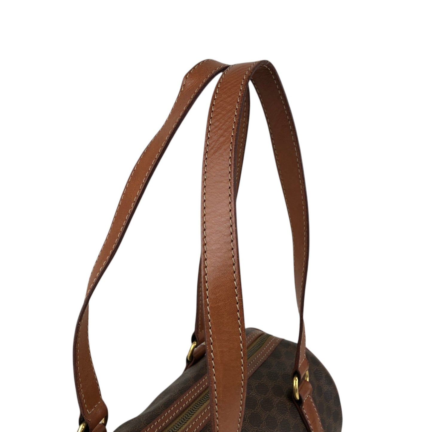 CELINE Macadam Blason Handbag Brown Vintage stij7h