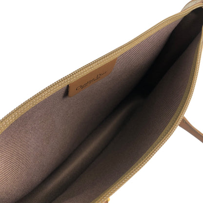 Christian Dior Honeycomb Pattern Handbag Beige Vintage r4yh5k