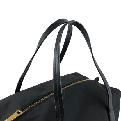 PRADA Logo Small Boston bag Handbag Black Vintage 754ve8