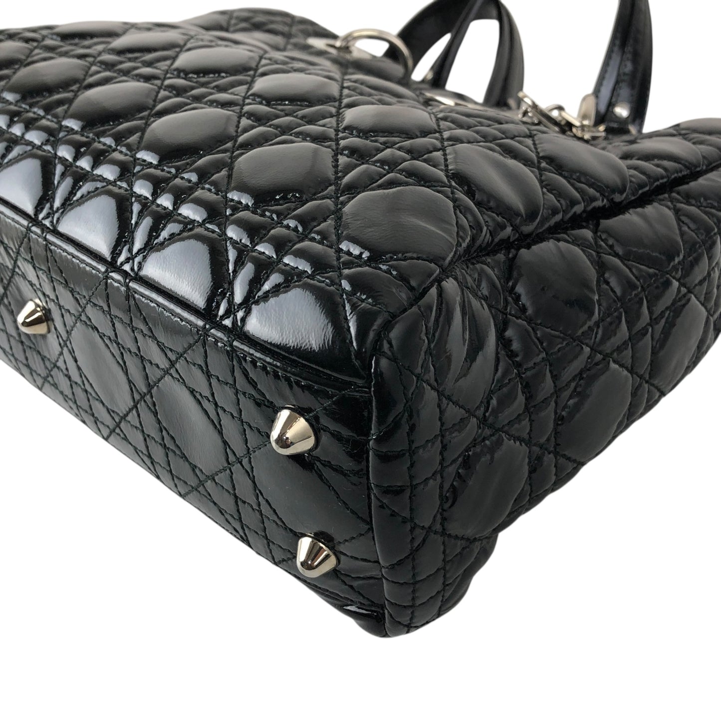 Christian Dior  Cannage Chain Handbag Black Vintage dthmxy