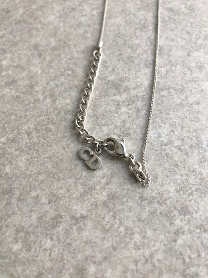 Christian Dior CD Logo Necklace Silver Vintage ixy3ku