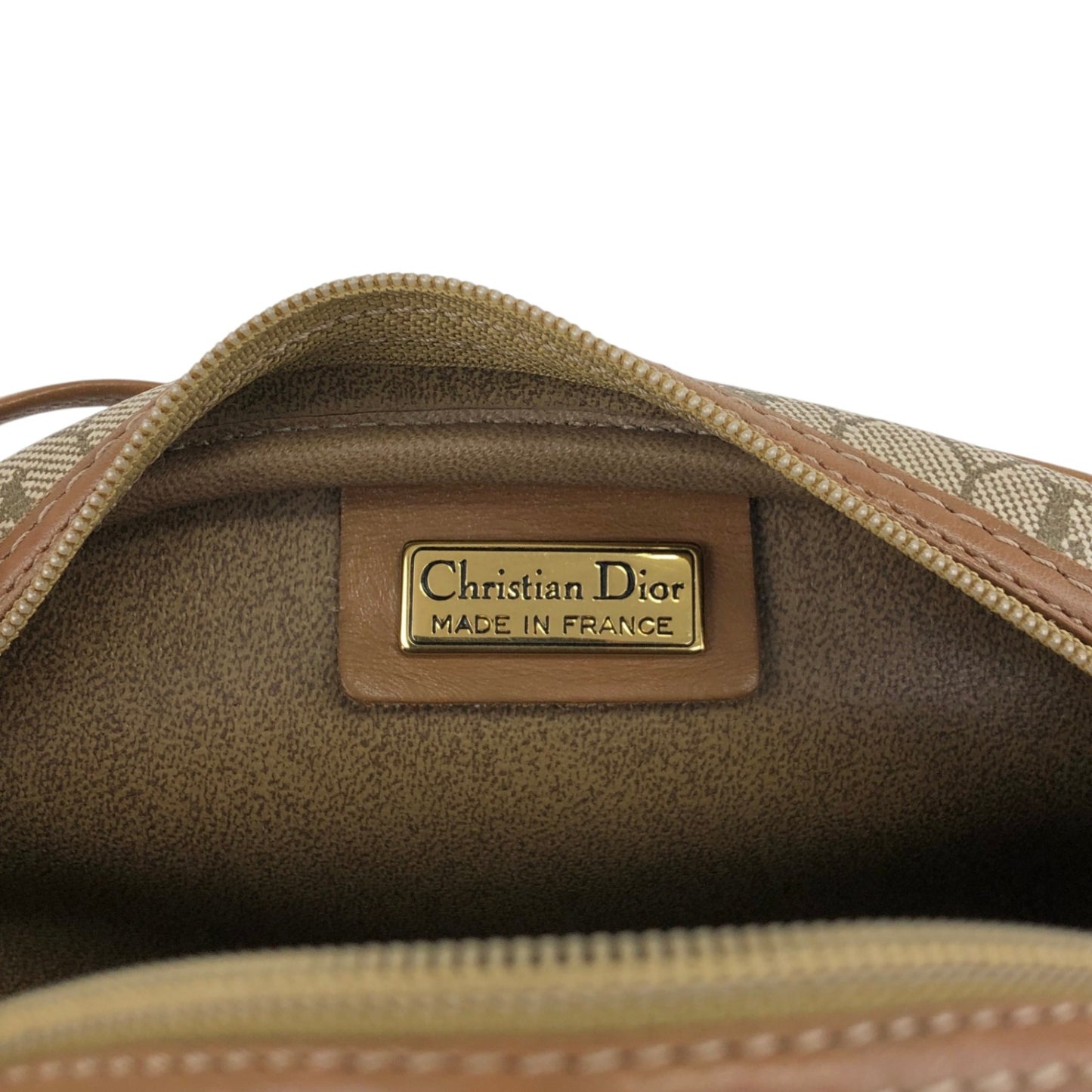 Christian Dior Honeycomb Pattern Logo Shoulder bag Beige Vintage a6fh6v