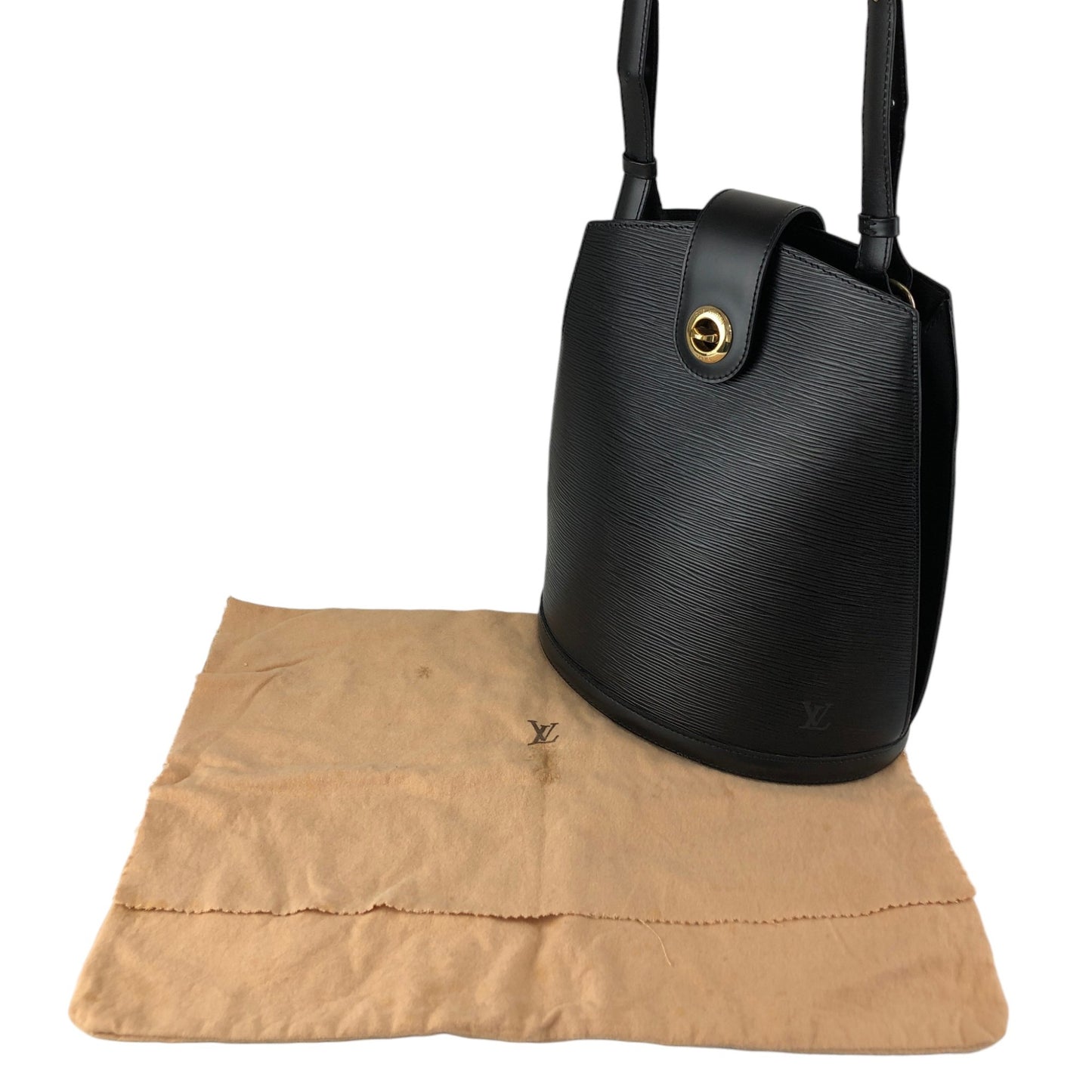 LOUIS VUITTON Epi Turn Lock Shoulder bag Black Vintage 7snrnp