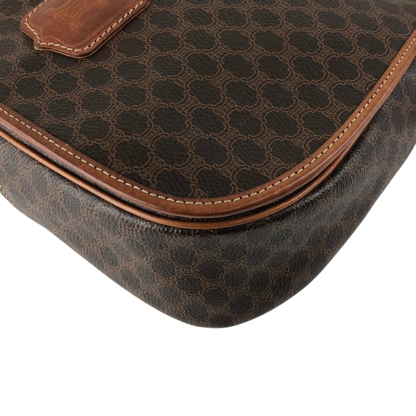 CELINE Macadam Blason Shoulder bag Brown Vintage t248x8
