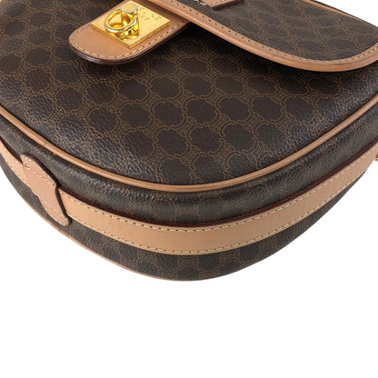 CELINE Macadam Gancini Shoulder bag Brown Vintage ymrfek