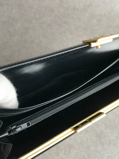 GIVENCHY Logo Long Wallet Black Vintage a34me5