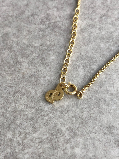 Christian Dior Logo Motif Necklace Gold Vintage eg2c2f