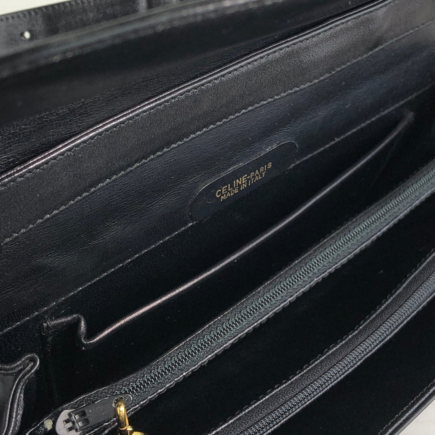 CELINE Horse Carriage Shoulder bag Black Vintage nwv32c