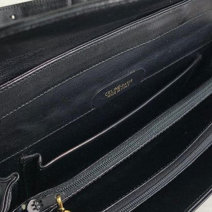 CELINE Horse Carriage Shoulder bag Black Vintage nwv32c