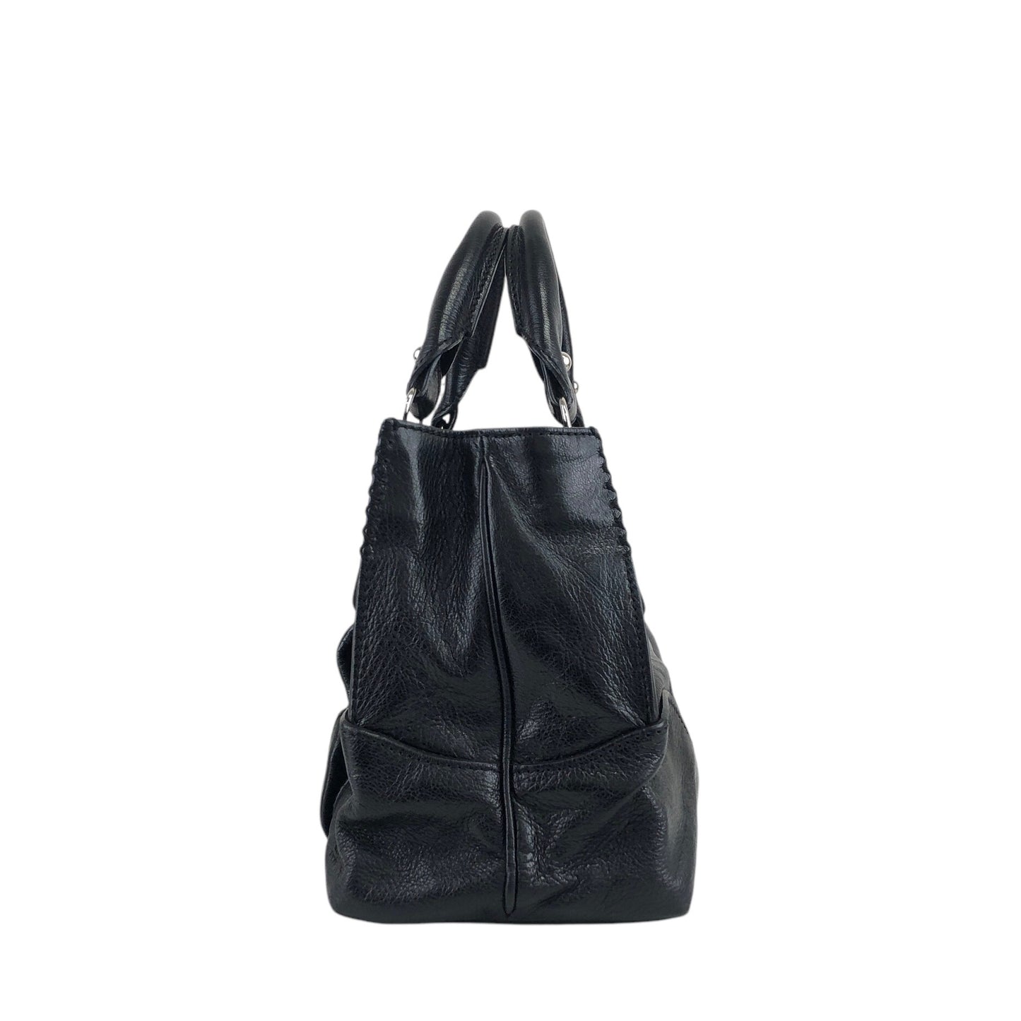 CELINE Logo Handbag Black Vintage p2zgdh