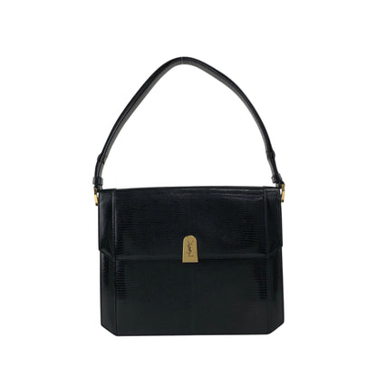 Yves Saint Laurent YSL Logo Shoulder bag Black Vintage m3beni