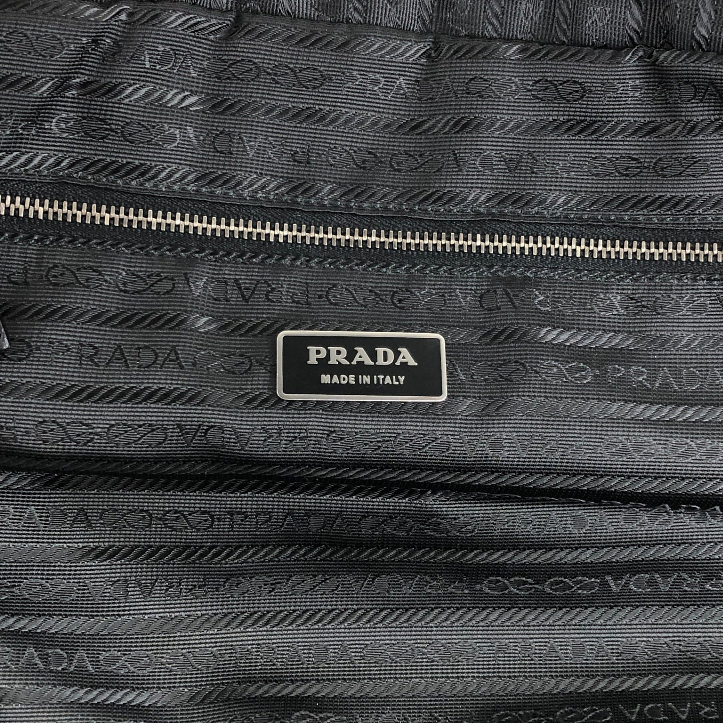 PRADA Triangle Logo Padlock Totebag Black Vintage ggz5as