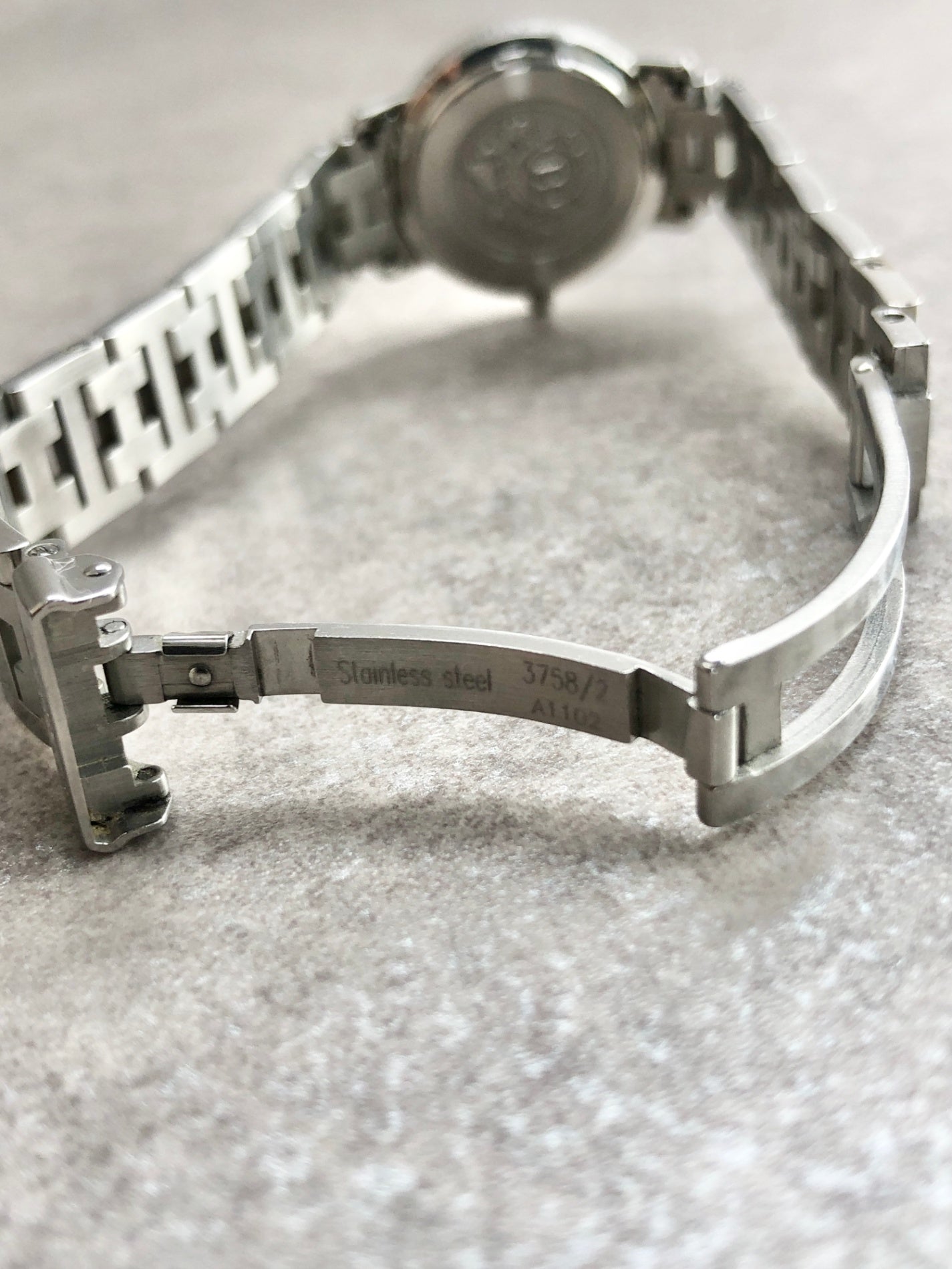 HERMES Logo Quartz Watch Silver Vintage bkagrp