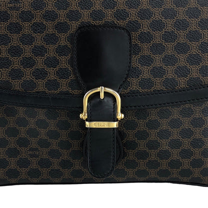 CELINE Macadam Front Buckle Shoulder bag Black Vintage 5wzcdj