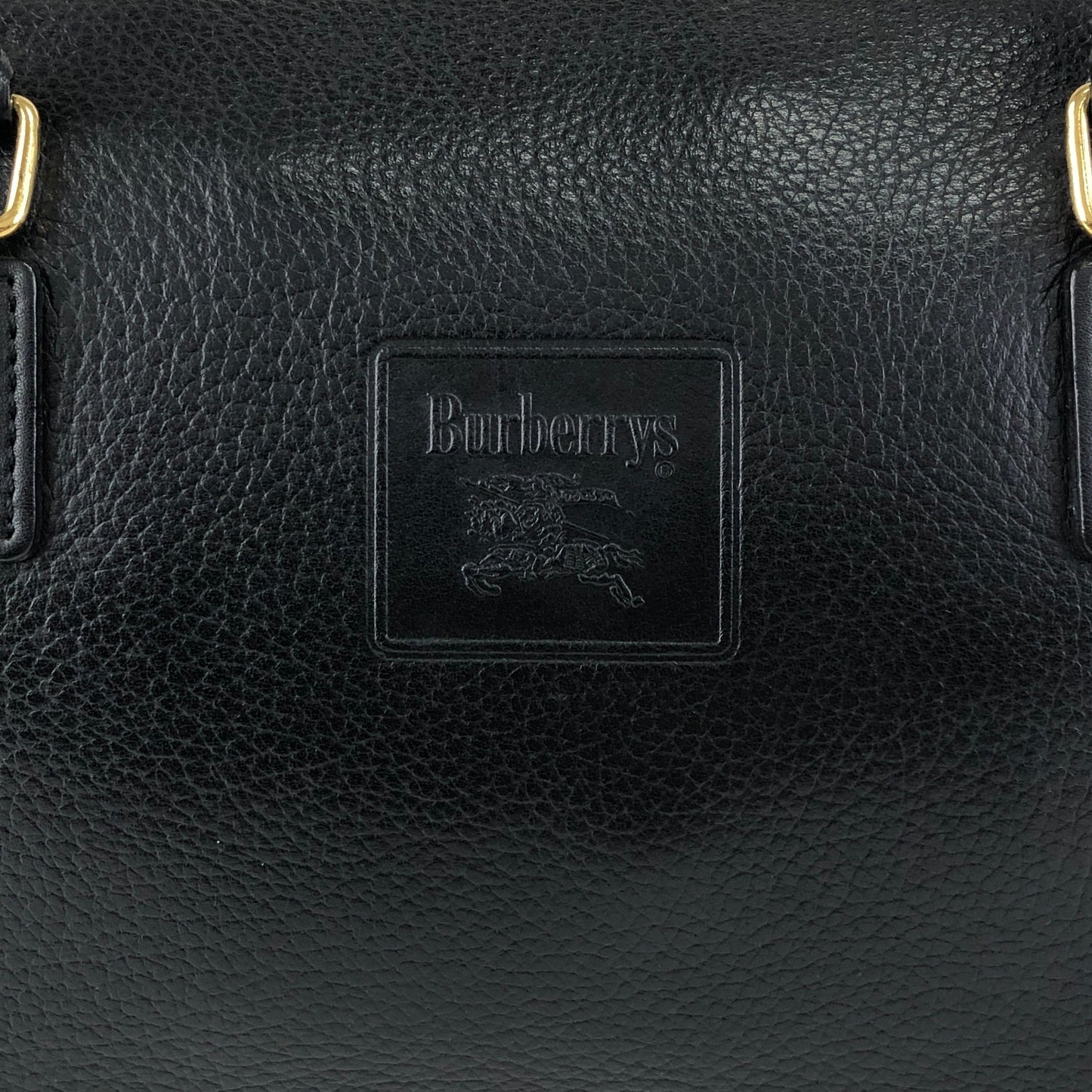 BURBERRY Logo Small Boston bag Handbag Black Vintage ny3hki