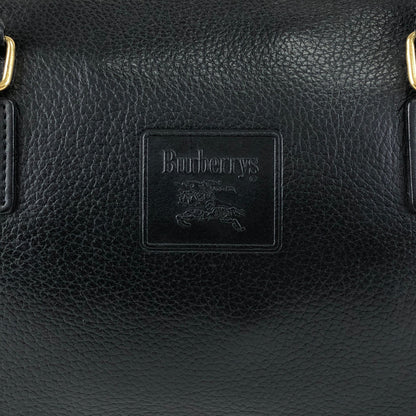 BURBERRY Logo Small Boston bag Handbag Black Vintage ny3hki