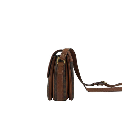 CELINE Macadam Horseshoe Shoulder bag Brown Vintage mxtw8i