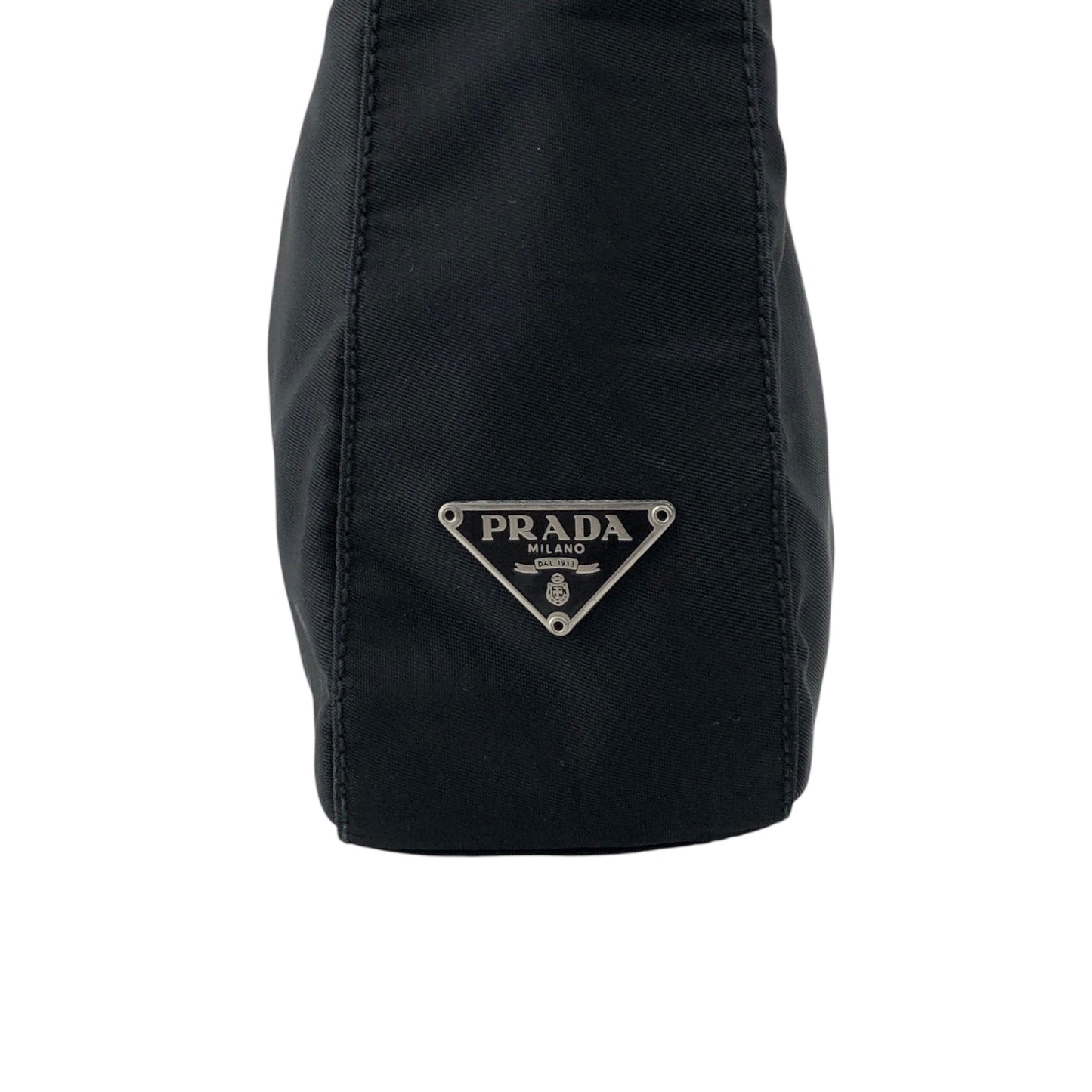 PRADA Tessuto Triangle Logo Handbag Shoulder bag Black Vintage 7tpj3r