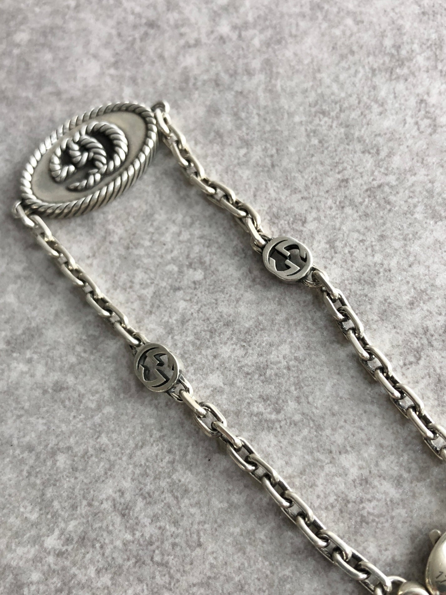 GUCCI Logo SILVER925 Bracelet Silver Vintage kacwvc