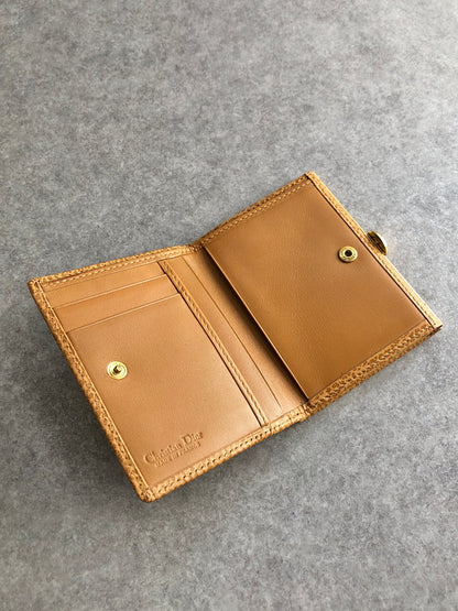 Christian Dior CD Logo Folded Wallet Brown Vintage 2yipm5