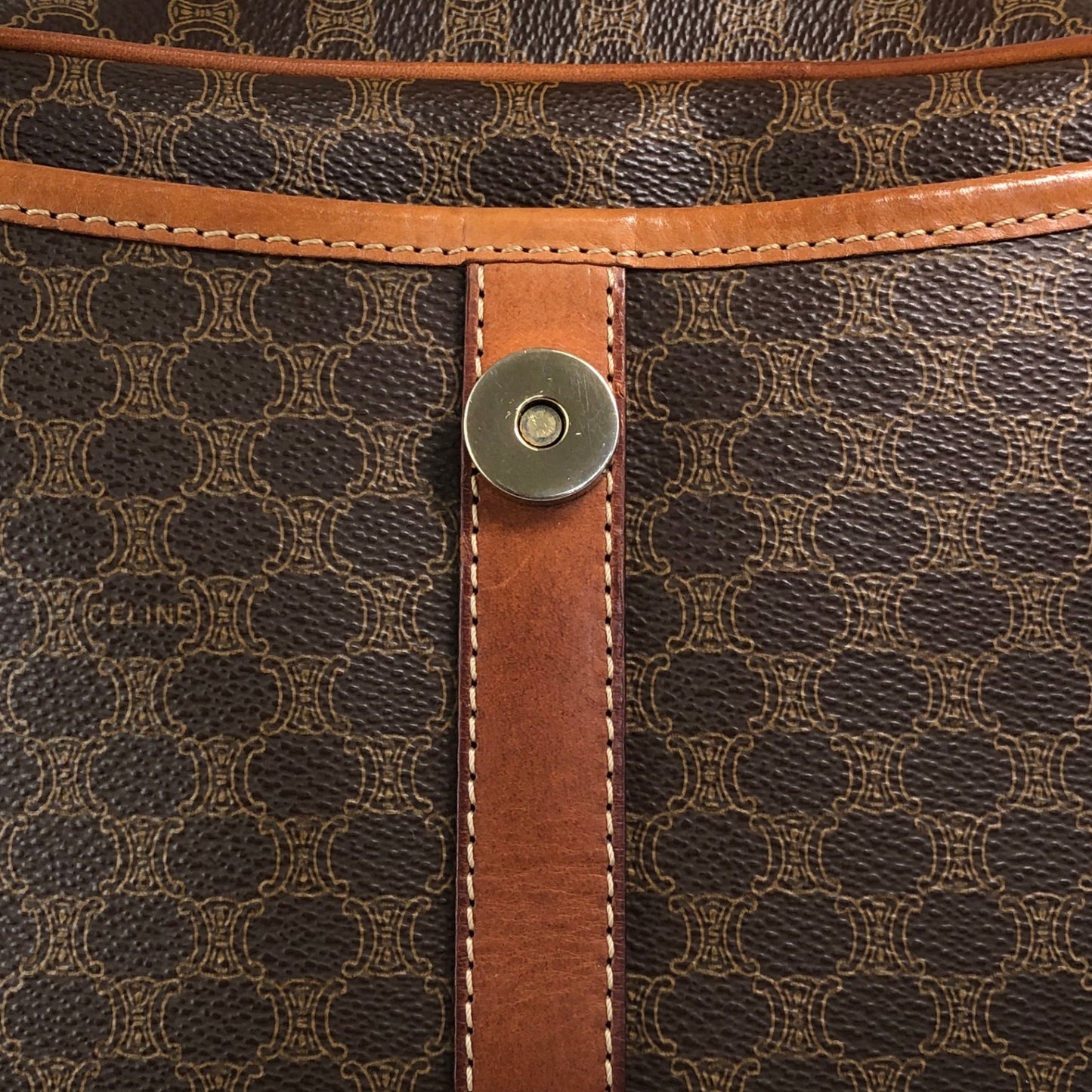CELINE Macadam Blason Shoulder bag Brown Vintage whw3hb