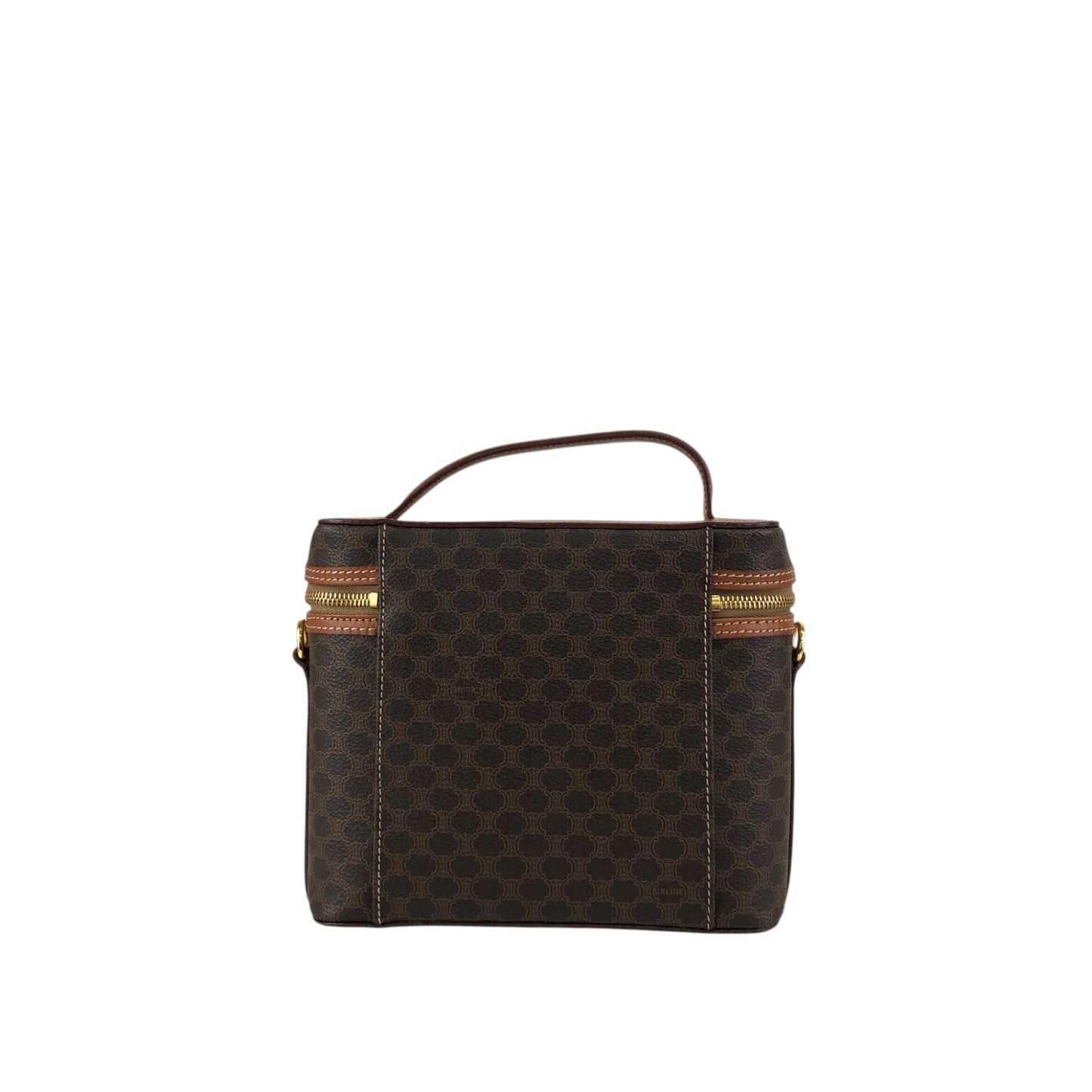 CELINE Macadam Circle Logo Charm Two-way Shoulder bag Vanity bag Brown Vintage 6zcbz5