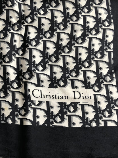 Christian Dior Trotter Silk Scarf Black Vintage xagbg3