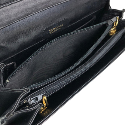 CELINE Horse Carriage Shoulder bag Black Vintage nwv32c