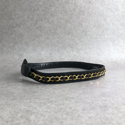 CHANEL Matelasse Belt Black Vintage h4ignw