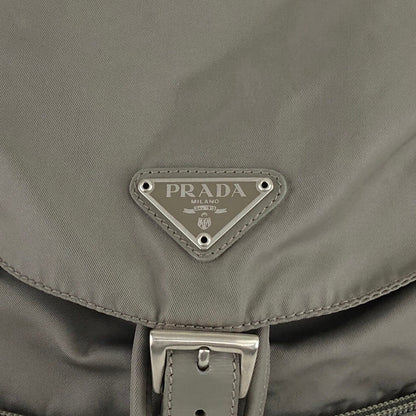 PRADA Triangle Logo Double Pocket Backpack Khaki Vintage ufdafe